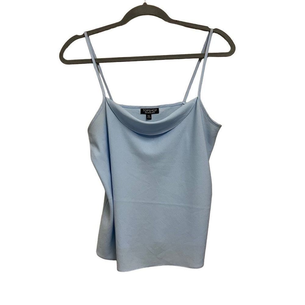 Topshop Blue Cowl Neck Tank Top Size 6 US